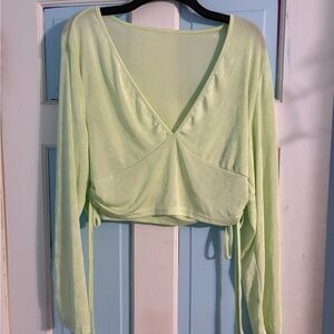 Light Green Women's Wrap Top